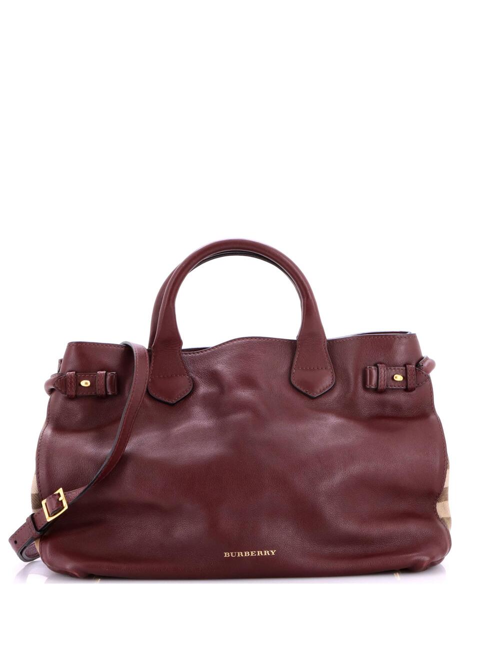Burberry Banner Tote Leather And House #370061B97B